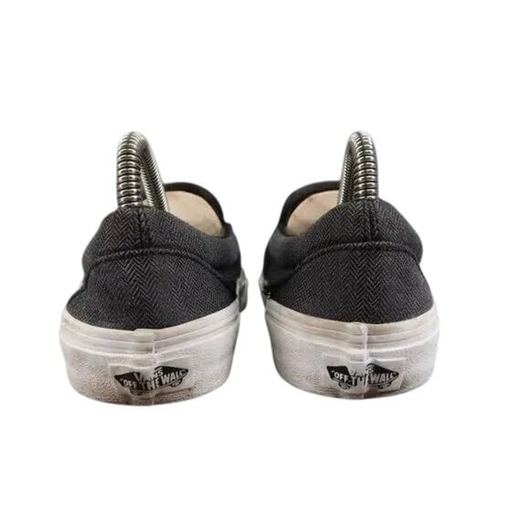 Vans Shoes Womens 7 Sneaker Classic Slip On Herringbone Skate Casual Active Gray - Picture 4 of 14
